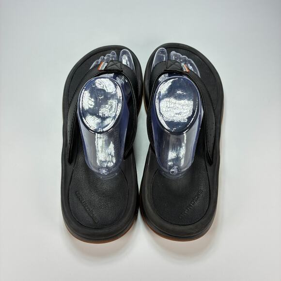 Grundens Black Brown Flip Flop Sandals Non-Slip Comfort Fishing Mens Size 12 - Picture 7 of 10